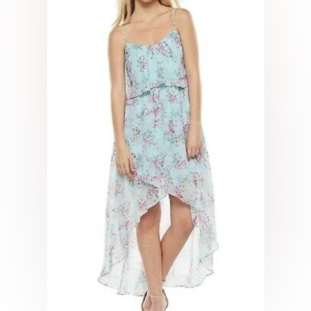 Floral Blue High Low Dress